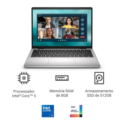 Imagem de Notebook Dell 14" FHD+ Intel Core 5 120U 8GB 512GB SSD Linux Prata DC14-C5120U-U10