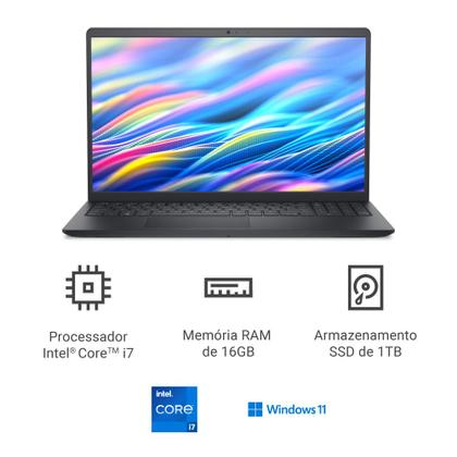 Imagem de Notebook Dell 15 I DC15-I51334U-M100 15.6" Full HD 13ª Gen Intel Core i7 16GB 1TB SSD Win 11 Preto Carbono