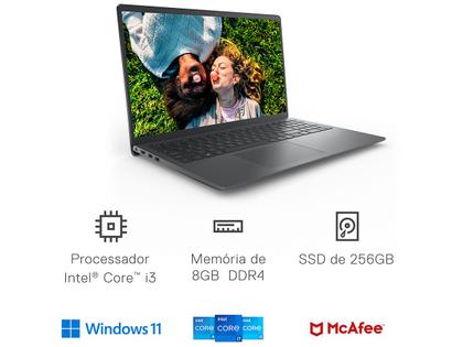 Notebook Dell Inspiron 15 3000 Intel Core i3 - 8GB 256GB SSD 15,6