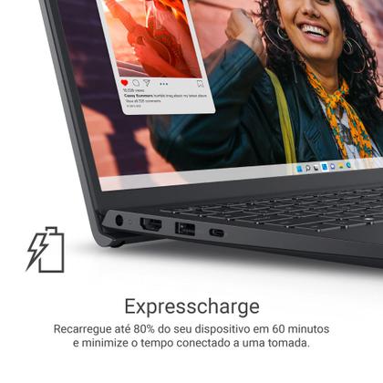 Imagem de Notebook Dell Inspiron 15.6" Full HD Intel Core 3-100U 8GB 512GB SSD Linux Preto Carbono I15-I3100-U15P