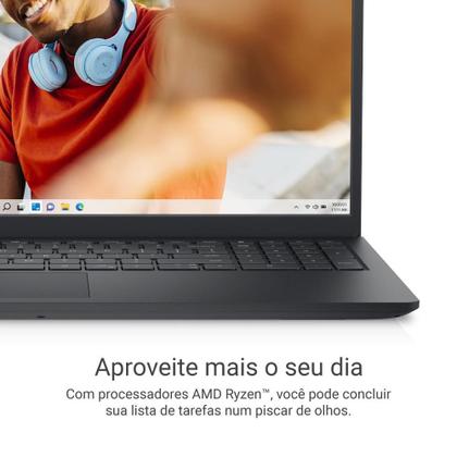 Notebook Dell Inspiron I15-A0507-U10P 15.6" Full HD AMD Ryzen 5 8GB 512GB SSD Linux Preto Carbono Imagem de Notebook Dell Inspiron I15-A0507-U10P 15.6" Full HD AMD Ryzen 5 8GB 512GB SSD Linux Preto Carbono