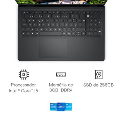 Notebook Dell Inspiron I15-I120K-U20P 15.6" Full HD 12ª Geração Intel Core i5 8GB 256GB SSD Linux Preto Imagem de Notebook Dell Inspiron I15-I120K-U20P 15.6" Full HD 12ª Geração Intel Core i5 8GB 256GB SSD Linux Preto