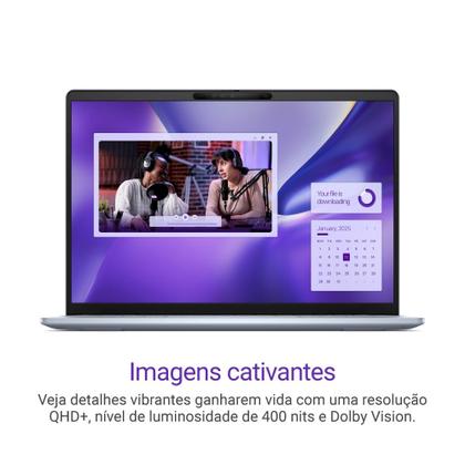 Imagem de Notebook Dell Inspiron Plus I14-QCXPLUS-M10 14" QHD+  Touch Snapdragon X Plus 16GB 512GB SSD Windows 11 Prata Gelo