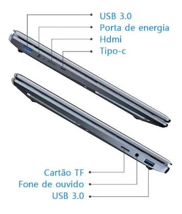 Imagem de Notebook Duas Telas 15.6 7 Intel N100 8GB RAM DDR4 SSD120GB Windows 11 Pro