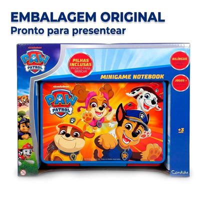 Imagem de Notebook Educativo Infantil Patrulha Canina Criança Bilíngue Brinquedo Didático Inglês Português