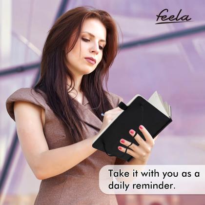 Imagem de Notebook Feela A5 com Capa Dura - Diário Pautado com Suporte para Canetas