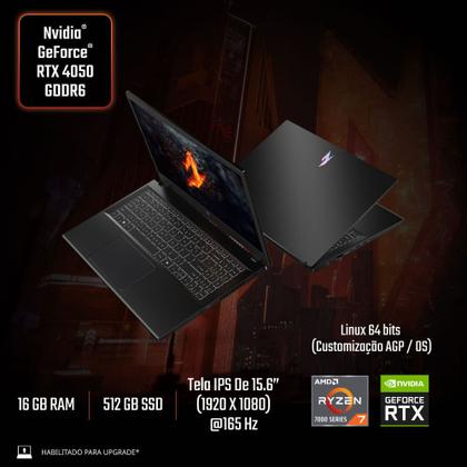 Imagem de Notebook Gamer Acer Nitro V15 ANV15-41-R2GT AMD Ryzen 7 7735HS RTX 4050 16 GB RAM 512 GB SSD Full HD 15.6”