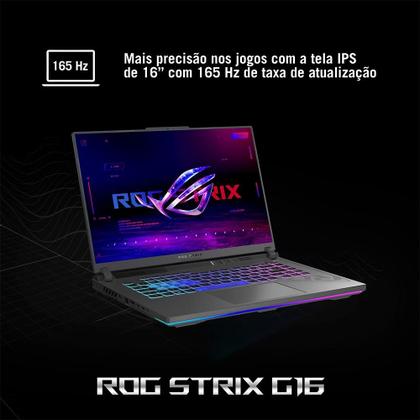 Imagem de Notebook Gamer ASUS Rog Strix G16 Intel Core I7, 8gb Ram, GeForce Rtx 4050, Ssd 512gb, 16" Fhd, 165hz, Keepos, Eclipse Gray - G614ju-N3367