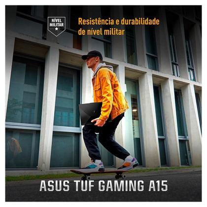 Imagem de Notebook Gamer ASUS TUF Gaming A15, AMD RYZEN 7 7435HS, 8GB RAM, 512GB SSD, RTX 2050 KeepOS, 15,6" FHD, Preto Grafite - FA506NFR-HN069