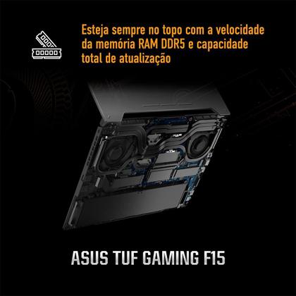 Imagem de Notebook Gamer ASUS Tuf Gaming F15 Fx507vu, Intel Core I7, GeForce Rtx 4050, 8GB RAM, Ssd 512gb, 15,6" Fhd, 144hz, Keepos - Fx507vu-Lp151