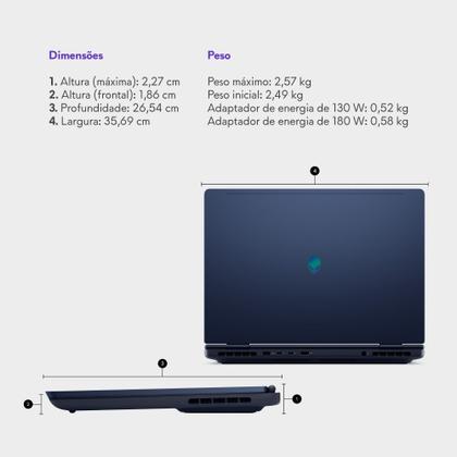 Imagem de Notebook Gamer Dell Alienware 16 Aurora AC16250 AC16-C5210H-M15 16" WQXGA Intel Core5 8GB 512GBSSD NVIDIA RTX4050 Win11