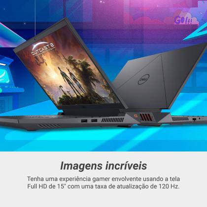 Notebook Gamer Dell G15-i1300-M55P 15.6" FHD 13ª Geração Intel Core i7 16GB 512GB SSD NVIDIA RTX 3050 Windows 11 Imagem de Notebook Gamer Dell G15-i1300-M55P 15.6" FHD 13ª Geração Intel Core i7 16GB 512GB SSD NVIDIA RTX 3050 Windows 11