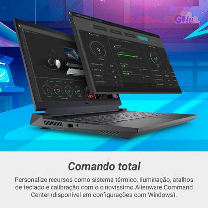 Notebook Gamer Dell G15-i1300-M55P 15.6" FHD 13ª Geração Intel Core i7 16GB 512GB SSD NVIDIA RTX 3050 Windows 11 Imagem de Notebook Gamer Dell G15-i1300-M55P 15.6" FHD 13ª Geração Intel Core i7 16GB 512GB SSD NVIDIA RTX 3050 Windows 11