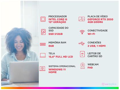 Imagem de Notebook Gamer Lenovo LOQ Intel Core i5 8GB RAM