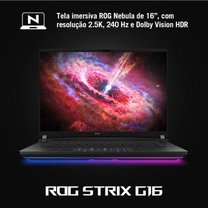 Imagem de Notebook Gamer ROG Strix G16 G615JPR NVIDIA RTX 5070 Intel Core i9 14900HX 32GB Ram 1TB SSD Windows 11 Home Tela 16" 240Hz LED Cinza - S5001W