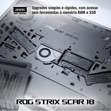 Imagem de Notebook Gamer ROG Strix SCAR 18 G835LX NVIDIA RTX5090 Intel Core Ultra 9 275HX 64GB Ram 4TB SSD Windows 11 Home Tela 18" 240Hz Black - SA013W