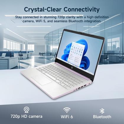 Imagem de Notebook HP 14" Intel N150 8GB RAM 384GB Win11 Lavender