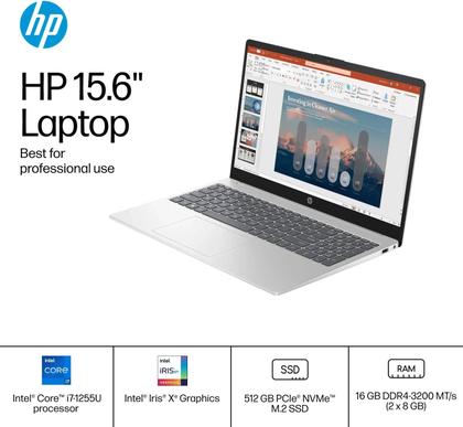 Imagem de Notebook hp 15fd0107dx 15.6” intel core i71255u de 3.46ghz 16gb ram 512gb ssd prata