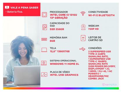 Imagem de Notebook HP 256R G9 Intel Core i3 1315U 8GB