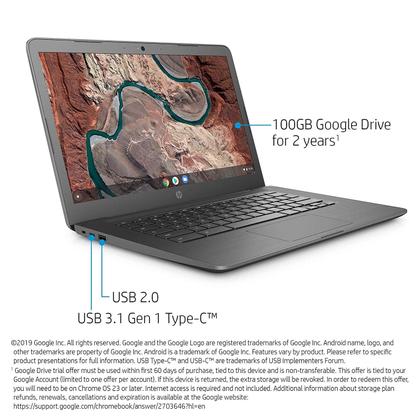 Imagem de Notebook HP Chromebook 14" AMD A4-9120 4 GB RAM 32 GB eMMC