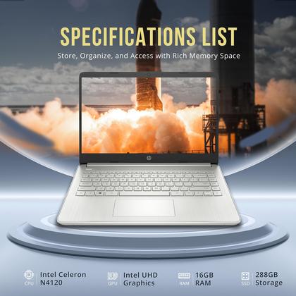 Imagem de Notebook HP Stream 14 HD BrightView Intel Celeron N4120 16 GB de RAM
