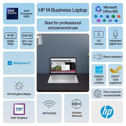Imagem de Notebook HP Stream 14" HD Intel N150 4GB 256GB Windows 11