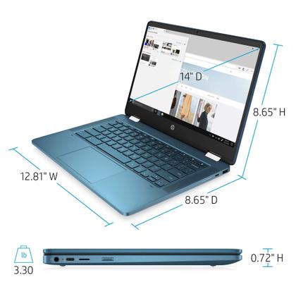 Imagem de Notebook HP X360 14a Chromebook 14 HD 4 GB 64 GB Intel Celeron