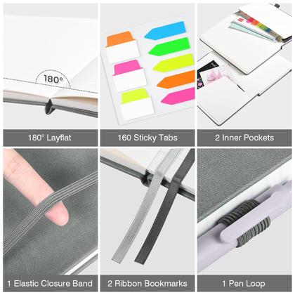 Imagem de Notebook Journal OMEYA A5 - 160 Páginas (Pacote com 3) - Pautado