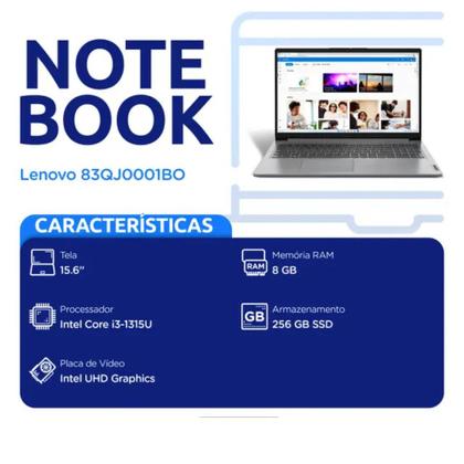 Imagem de Notebook Lenovo IdeaPad 1i i3 W11 8GB 256GB SSD 15.6 83QJ0001BO