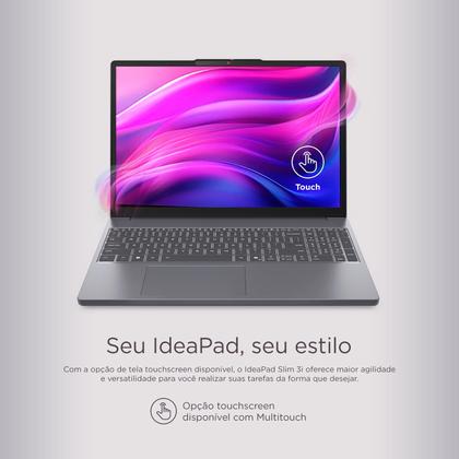 Imagem de Notebook Lenovo Ideapad Slim 3 15irh10 Intel Core I5-13420h 16gb 512gb SSD Windows 11 15.3" Tela Touch - 83ns000bbr Luna Grey