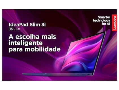 Notebook Lenovo IdeaPad Slim 3 15IRU10 Intel Core 3 8GB RAM 256GB SSD 15,3" WUXGA Windows 11 83NU0000BR