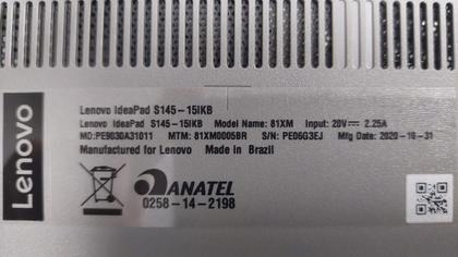 Notebook lenovo s145 i3 4gb 256ssd prata win10 - 81xm0005br