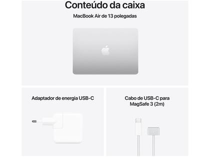 Imagem de Notebook Macbook Air Apple 13" M4 24GB RAM SSD 512GB Prateado