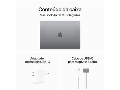Imagem de Notebook Macbook Apple Air 15" M3 24GB RAM SSD 512GB Cinza Espacial