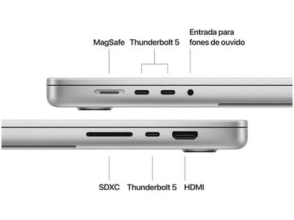 Notebook Macbook Apple Pro 16" M4 36GB RAM SSD 1TB Prateado Imagem de Notebook Macbook Apple Pro 16" M4 36GB RAM SSD 1TB Prateado