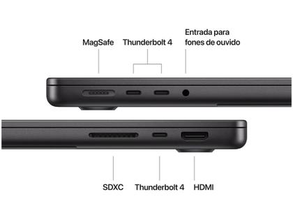 Notebook Macbook Pro Apple 14" M4 16GB RAM SSD 1TB Preto Espacial Imagem de Notebook Macbook Pro Apple 14" M4 16GB RAM SSD 1TB Preto Espacial