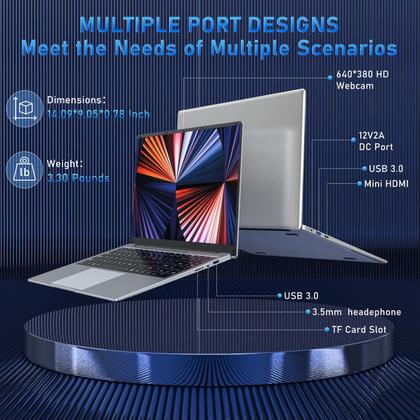 Imagem de Notebook NIAKUN 15,6" 8 GB de RAM 512 GB SSD Intel Celeron N4000 Win11