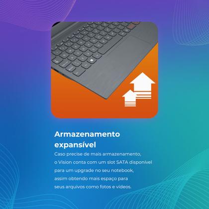 Imagem de Notebook Positivo Vision C14 Intel Celeron Linux 4GB RAM 128GB eMMC 14.1” HD Lumina BAR  Cinza