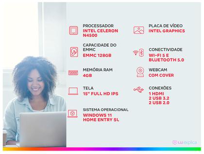 Imagem de Notebook Positivo Vision C15M Intel Celeron N4500 