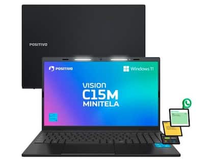 Notebook Positivo Vision C15M Intel Celeron N4500 Windows 11 Home 4GB RAM 128GB eMMC Tela 15" Full HD IPS...
