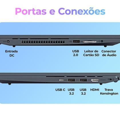 Imagem de Notebook Positivo Vision i15M Minitela Intel Core i3-N300 Linux 8GB RAM 256GB SSD Wi-Fi 6 - 15,6" Full HD IPS - Preto