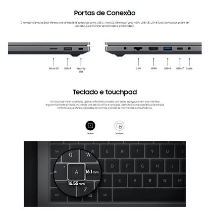 Notebook Samsung Book Intel Core i5 11ª Geração 1135G7 4.20Ghz