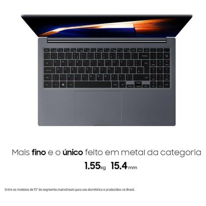 Imagem de Notebook Samsung Galaxy Book4, Intel Core i5-1335U, 8GB RAM, 256GB SSD, Tela 15,6”, Windows 11, Grafite - NP750XGJ-KG4BR