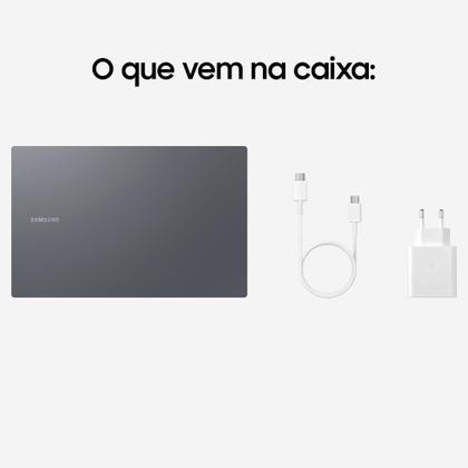 Imagem de Notebook Samsung Galaxy Book4, Intel Core i5-1335U, 8GB RAM, 256GB SSD, Tela 15,6”, Windows 11, Grafite - NP750XGJ-KG4BR