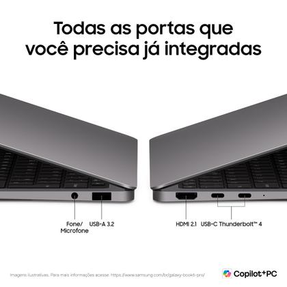 Imagem de Notebook Samsung Galaxy Book6 Pro 14" AMOLED Copilot+ PC, Windows 11 Home, Ultra X7, 32GB, 1TB SSD, Arc B390, 1.24 kg