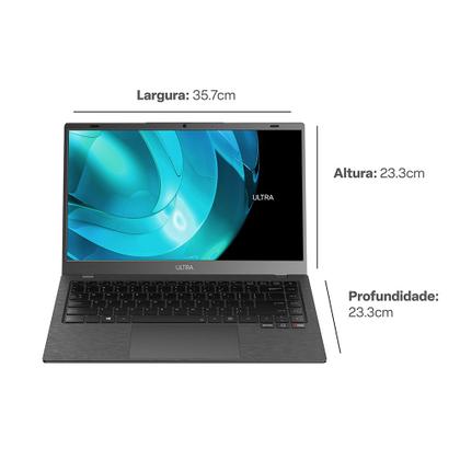 Imagem de Notebook Ultra, Linux, 15,6 Pol. HD, Intel Celeron, 240GB SSD/ 8GB RAM, Cinza Escovado - UB262