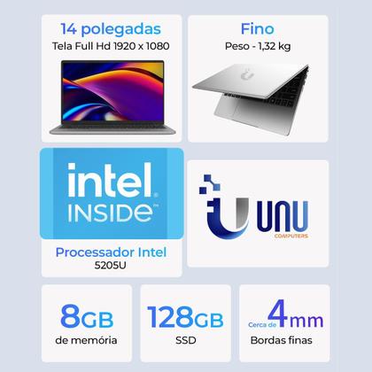 Imagem de Notebook UNU Ezbook S7 XT Tela 14 Pol 8Gb Ram 128Gb Intel 5205U