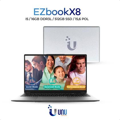 Imagem de Notebook UNU EZBook X8 I5 Tela 15.6" RAM 16Gb SSD 512Gb Processador Intel I5-12450H
