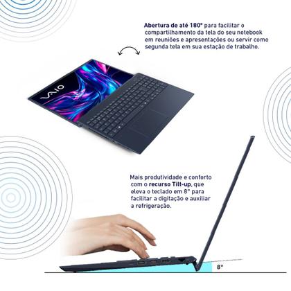 Imagem de Notebook VAIO FE 16 AMD Ryzen 5 Linux 8GB 256GB SSD Linux 16