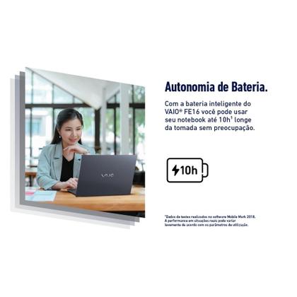 Imagem de Notebook VAIO FE 16 AMD Ryzen 55625U Windows 11 Home 12GB 512GB SSD Tela 16 IPS WUXGA Antireflexo Cinza Grafite